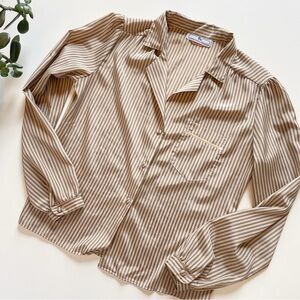 Vintage Jonathan Martin Striped Silky Blouse | Medium